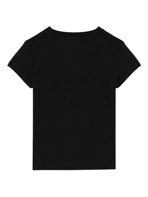 T-shirt bambina Balmain nera con bottoni strass BALMAIN Kids | BY8A51Z3277930